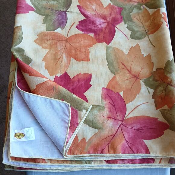 Linens 'n Things XL autumn leaves tablecloth 118" x 59" yellow fall Vintage - Picture 1 of 7
